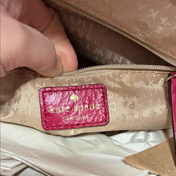 Red Ostrich Embossed Kate Spade Large Red Tote NWOT Bag - Picture 5 of 10